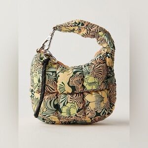 NWT Free People Quilted Printed Micro Pouch in Dense Floral by FP Movement